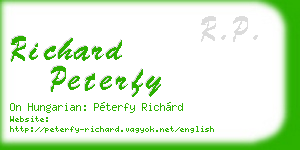 richard peterfy business card